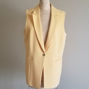 NWT NEW White House Black Market Pastel Yellow Vest
